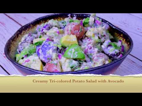Creamy Tri-colored Potato Salad with Avocado