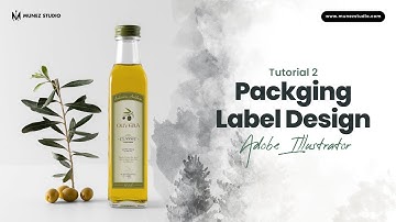 How to design a label in Adobe Illustrator | Olive oil Packaging design tutorial