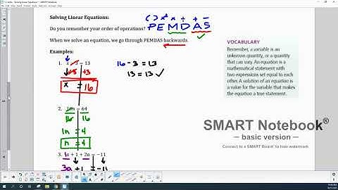 Alg. - 1.2 Video - Solving Linear Equations