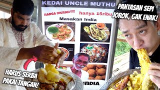 PEDAGANG KAKI LIMA INDIA, GAK ADA SENDOK, TANGAN CELUP KUAH, GA ADA YANG BELI.