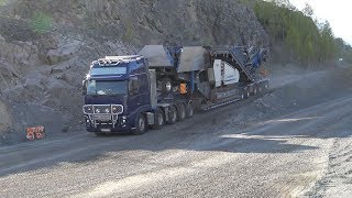 4K| Volvo FH16 700 8X4 Transporting A 64 tons Kleemann Impact Crusher