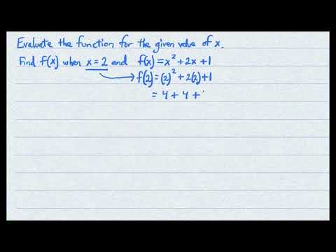 Evaluate the Function for the Given Value of x, Part 1