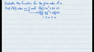Evaluate the Function for the Given Value of x, Part 1