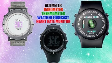 NORTH EDGE watch with Digital Compass Altimeter Thermometer Distance record and Weather Forecast
