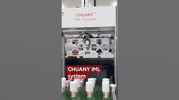 Side entry in mold labeling robot system for yogurrobot #CHUANY #automation #inmoldlabeling #IML