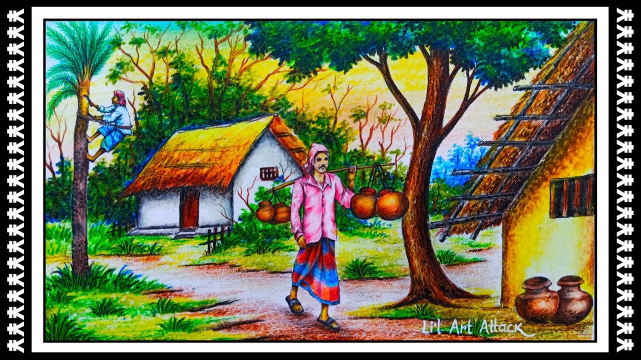 Winter Morning Drawing Easy For Kids