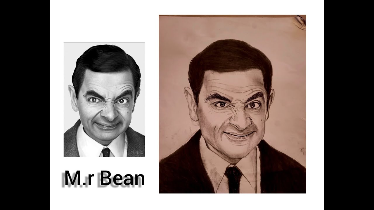 Real pencil drawing M r Bean