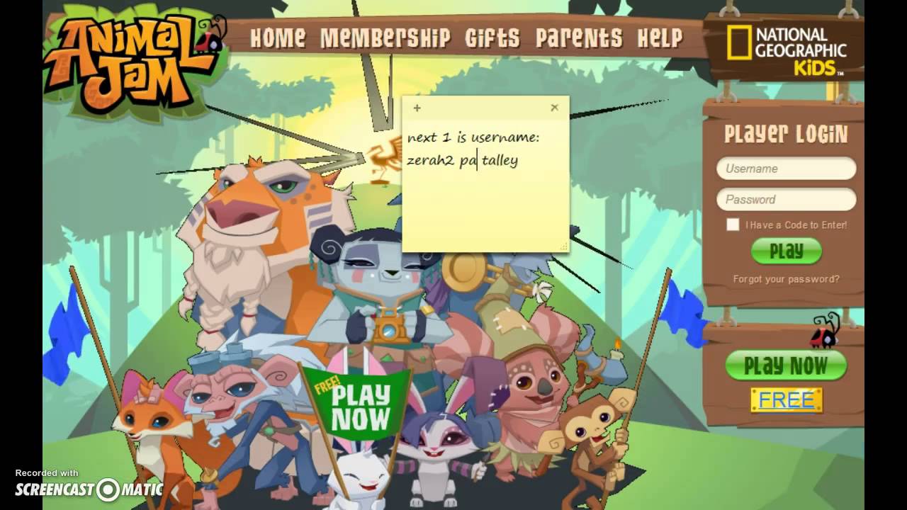 animal jam peoples usernames and passwords