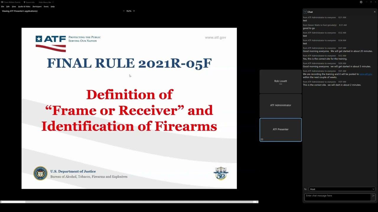 ATF Final Rule 2021R05F Full Session + Q&A Definition of "Frame