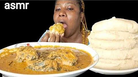 Nigeria food ASMR mukbang/ fufu with Peanut soup (eating Sound ASMR)