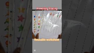 Reusable Prewriting Tracing Worksheet | DIY Learning Activity for Kids #Prewriting #TracingWorksheet