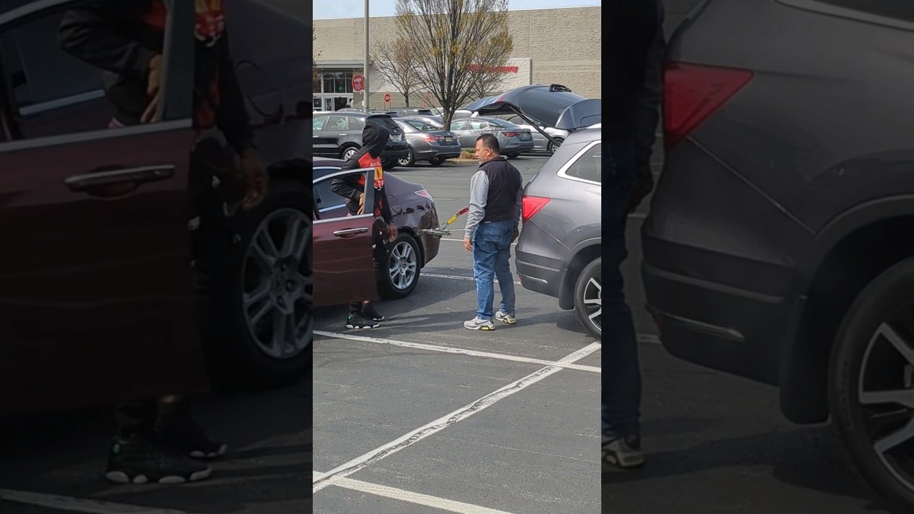 man pays the guy in the parking lot $200 to remove dent