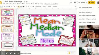 * Mean Median Mode Range - Google Slides
