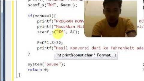 Program konversi suhu