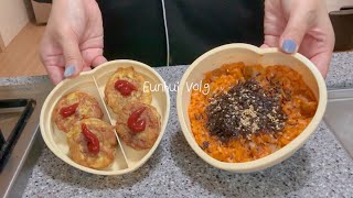 volg | Minions Tuna Triangle Gimbap🍙, Stir-fried Sliced Pancake🥓, Egg Toast🍞 Mukbang