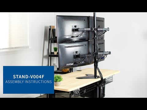 STAND-V004F Quad Monitor Desk Stand Assembly by VIVO