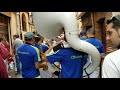 Charanga Strapalucio band enlivens the streets of Lagroño at the wine harvest festival - Camino 2018