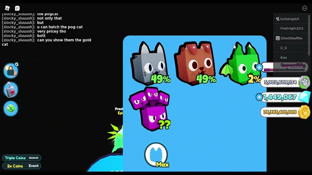 HOW TO GET POG CAT [pet sim x] roblox YouTube