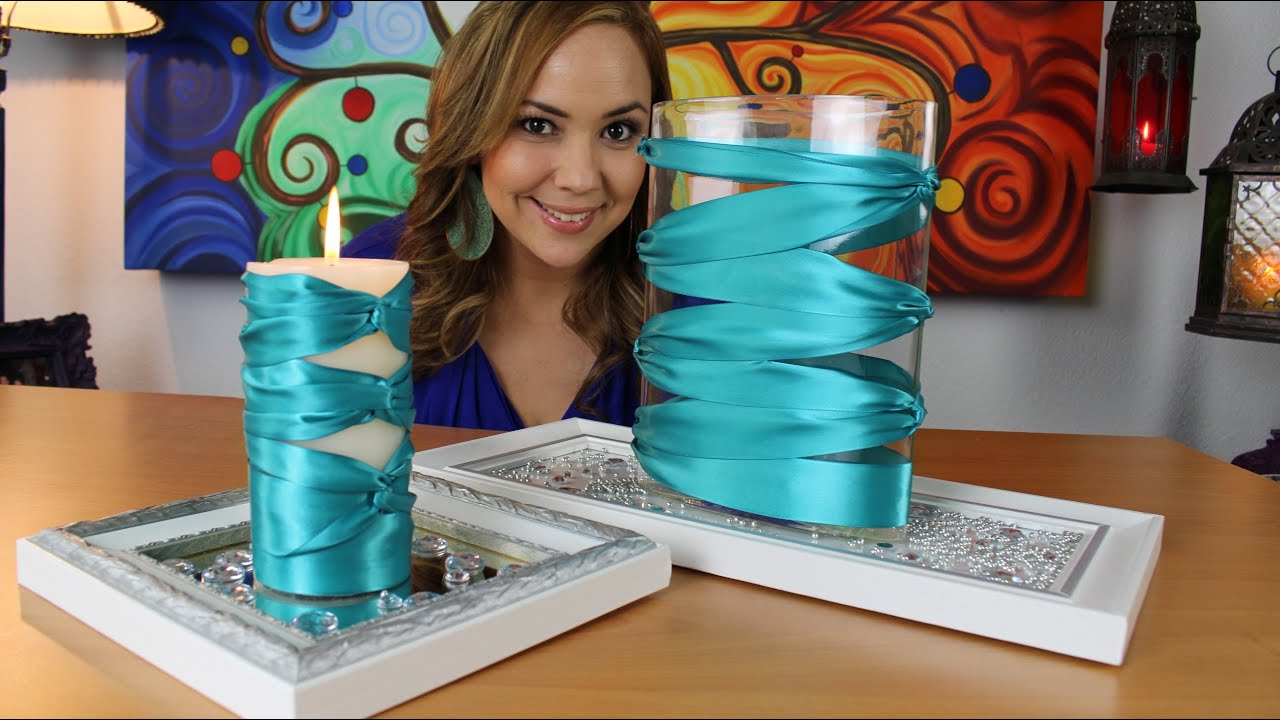 Elegantes centros de mesa con liston / elegant center piece with ...