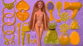 Disney Barbie Doll Makeover, Satisfying with Unboxing Barbie Doll Wardrobe,Dress,Shoes,Bags | ASMR