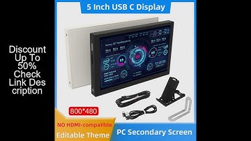 5 Inch IPS Type-C Secondary Screen Computer CPU GPU RAM HDD Monitor Dynamic Editable Theme USB Displ