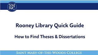 How To Find Theses and Dissertations: Quick Guide