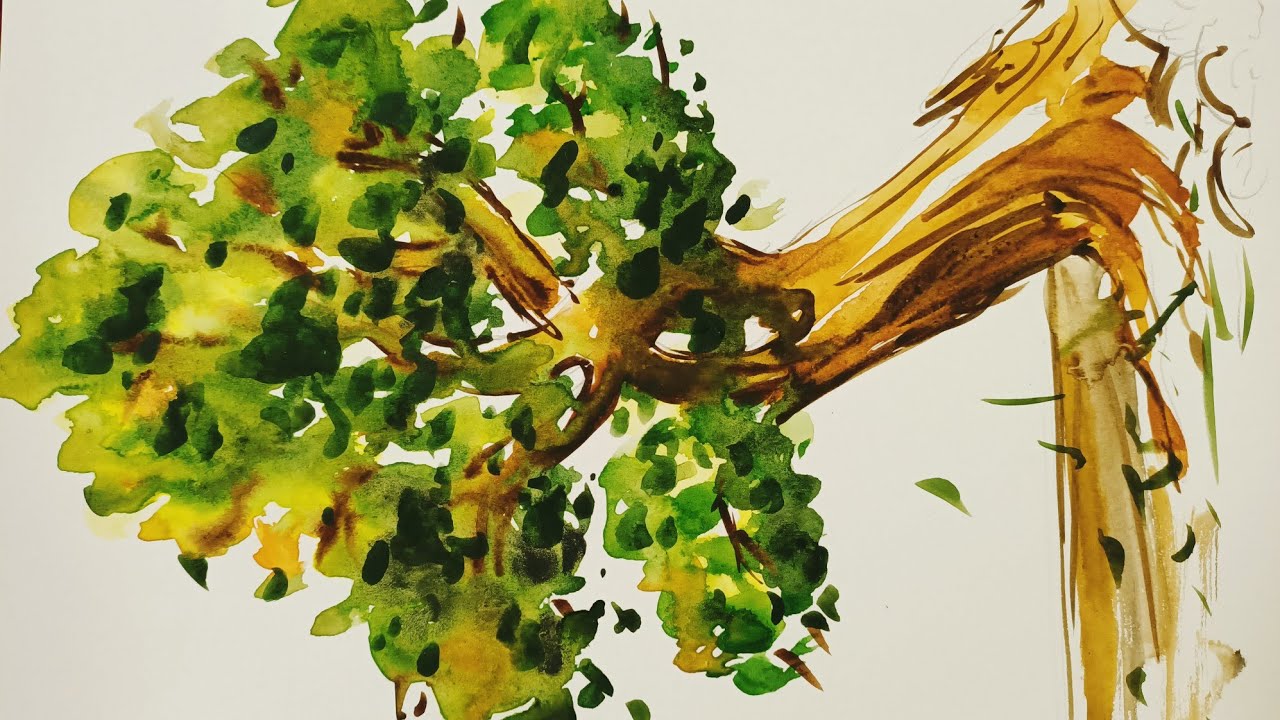 Easy watercolor Tree Tutorial Watercolor Tree Painting Watercolor Tree Tutorial for