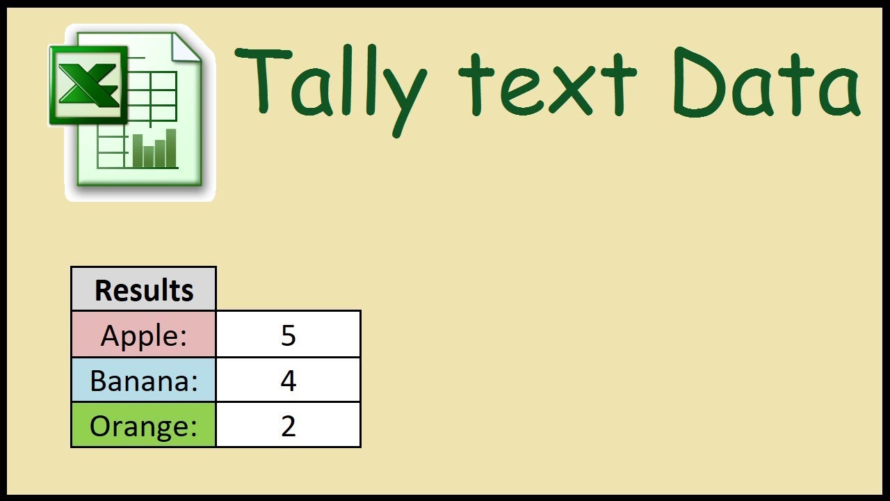 How To Do A Tally Chart On Excel