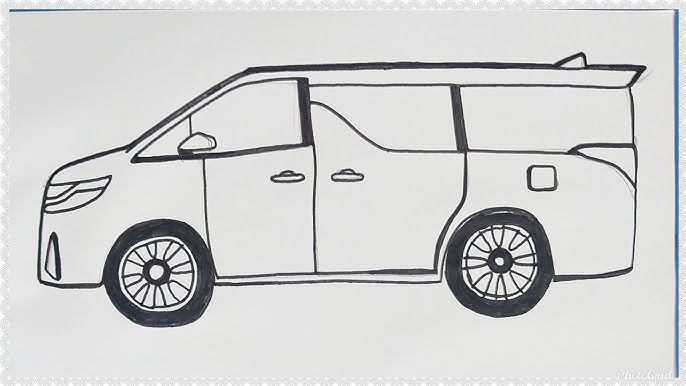 Gambar Mewarnai Mobil Alphard - 20 Penting Mobil Balap Hitam Putih