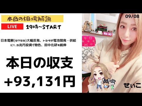 日本電解(5759)大幅反発、トヨタが電池開発・供給に1.5兆円投資で物色、田中化研も続伸