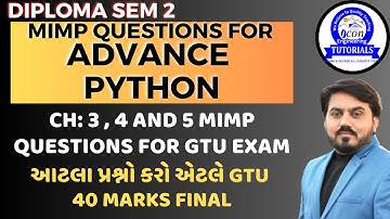 ADVANCE PYTHON MIMP QUESTION FOR GTU EXAM || ADVANCE PYTHON CH 3,4 AND 5 MIMP QUESTION FOR GTU EXAM