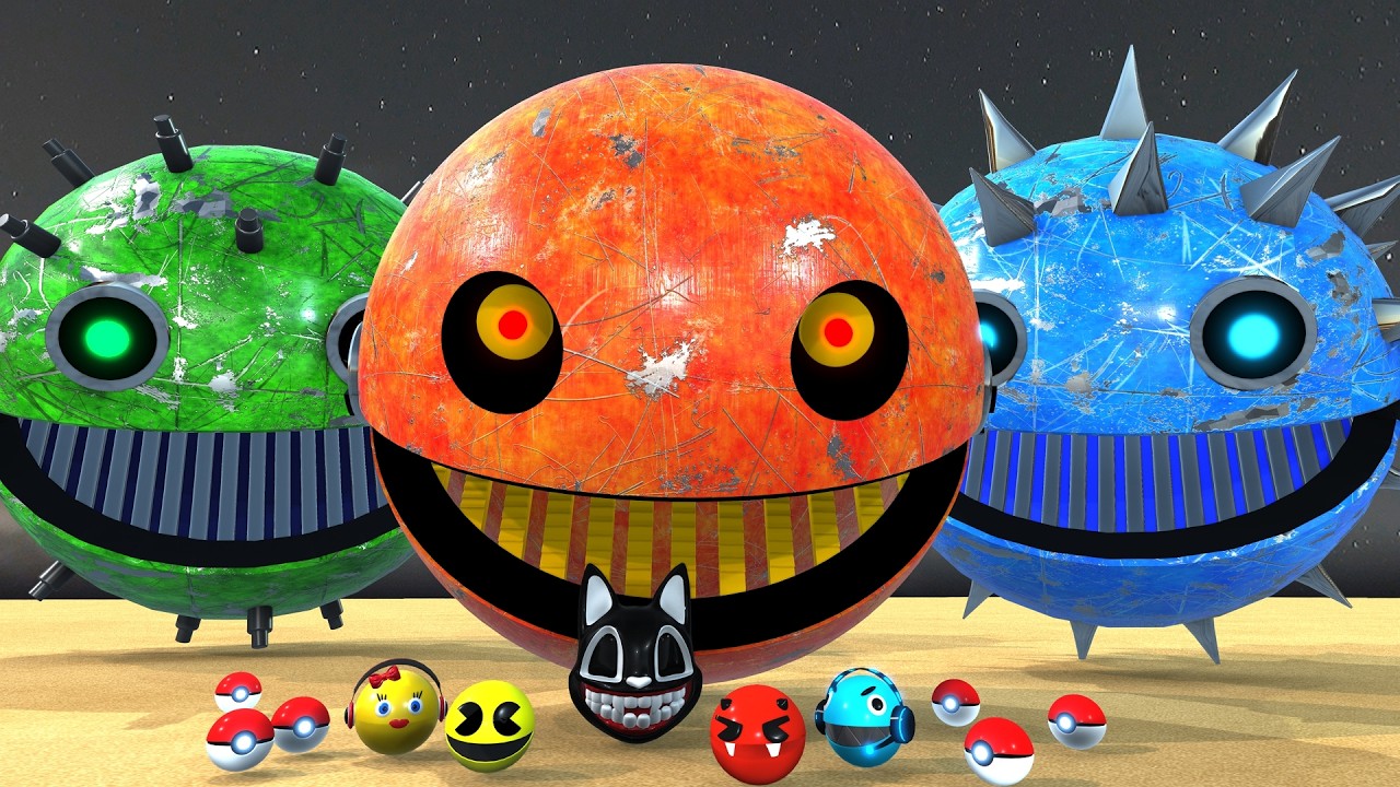 Robots Pacman vs Monster Pacman vs Ms Pacman vs Scary Pacman  vs Cartoon Cat 31