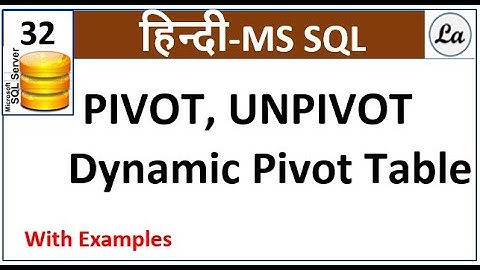SQL Query - Convert data from Rows to Columns | Pivot Hindi