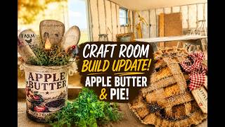 Faux Apple Butter Can, Primitive Apple Pie & Craft Room Build Update