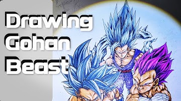 How To Draw Gohan Beast #video #dragonball #viral #drawing #tutorial #art #shortsvideo #dbz #dbs