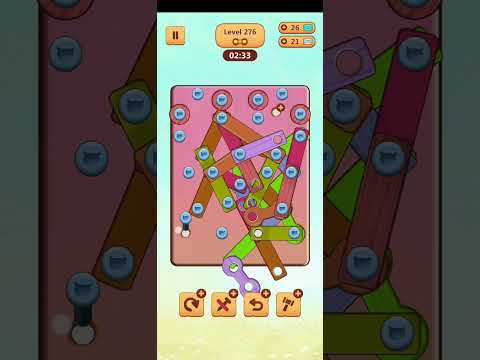 Wood nuts & Bolts Puzzle - level 276 (no extra hole)