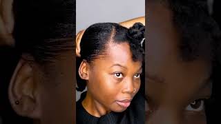 Elegant Protective Hairstyle for Natural Hair #twolowbuns #afropuff #4chair #khadijahwithah #howto