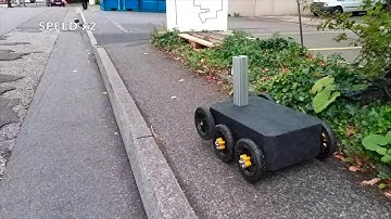 Vision based navigation on the sidewalk, close to our office.