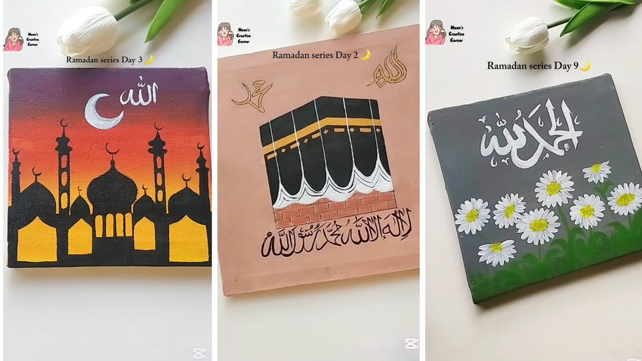 10 beautiful Arabic calligraphy painting ideas💡 Arabic calligraphy paintings