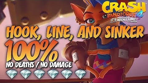 Crash Bandicoot 4: Hook, Line, and Sinker 100% Run - All Gems Guide (No Deaths / No Damage)