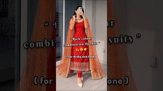 👑Rich colour combination of suits✨For dusky skin tone#akriti_editstrendingshorts#ethnicsuits#girls