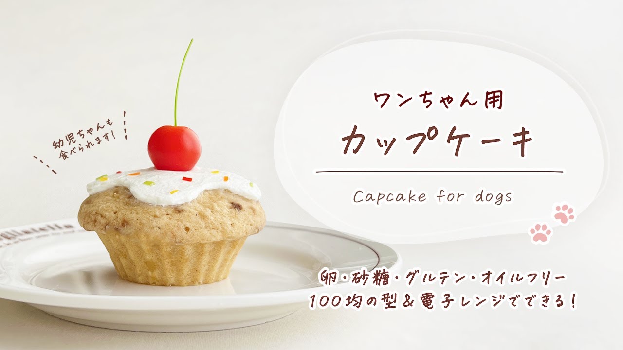 【小麦粉・卵・油・砂糖不使用❗30分で完成】レンジで超簡単✨手作り犬用ケーキ
