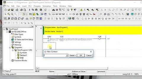 PLC OMRON: simple START and STOP ladder
