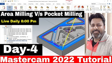 Mastercam 2022 Tutorial Day -4 | Mastercam 2022 Pocket Milling | Pocket Milling Mastercam2022