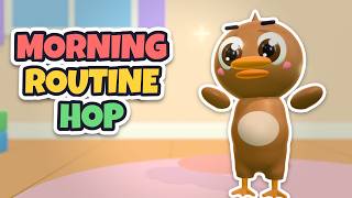 The Morning Routine Rhyme Hop: Wake Up, Wash, and Brush 🎵 | Nursery Rhyme &amp; Kids Song | Hoppalo