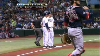 2012/07/13 Throw goes through Gomez's glove