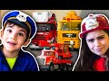 Costume Pretend Play as Firefighters, Cops and Robbers, Fishers for Kids | JackJackPlays