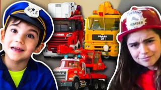 Costume Pretend Play as Firefighters, Cops and Robbers, Fishers for Kids | JackJackPlays