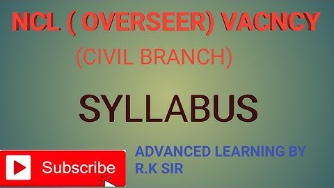 NCL (OVERSEER POST) SYLLABUS#NCL