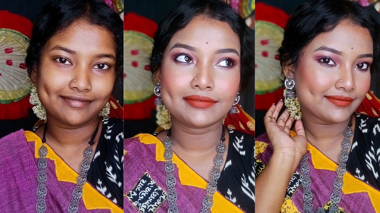 Soft Glam Makeup Tutorial Brown Skin || Step By Step || Saree Makeup ...